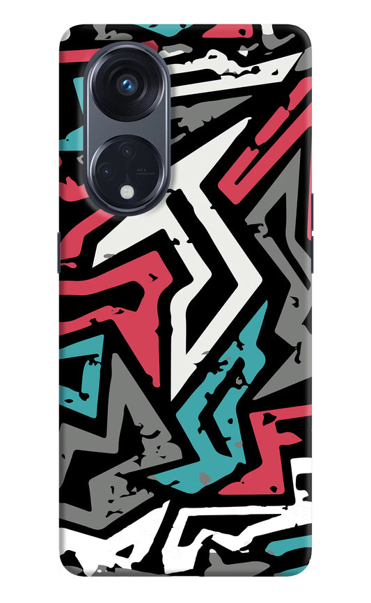 Geometric Graffiti Oppo Reno8 T 5G Hard Case Back Cover by Casekaro