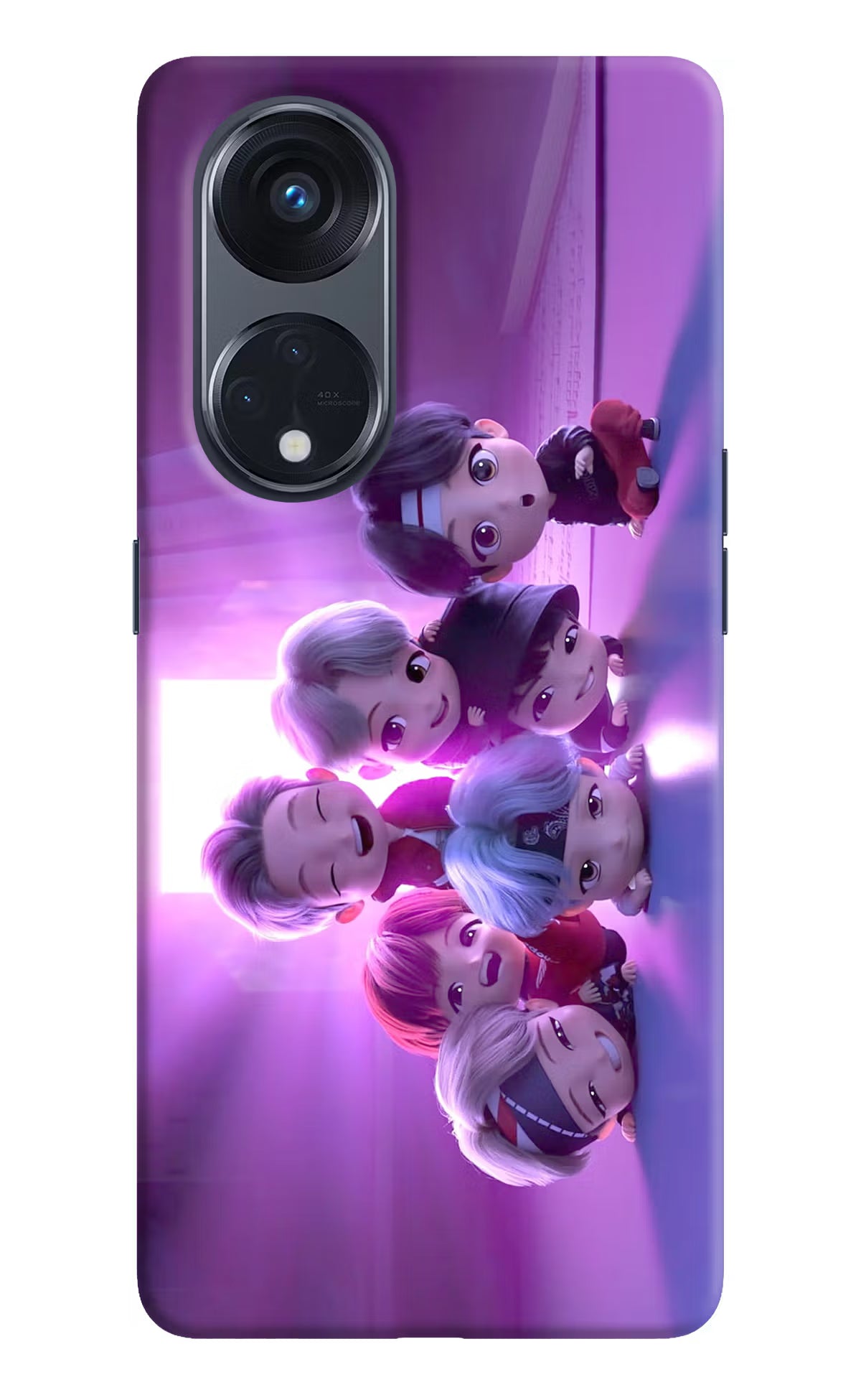 BTS Chibi Oppo Reno8 T 5G Hard Case Back Cover by Casekaro