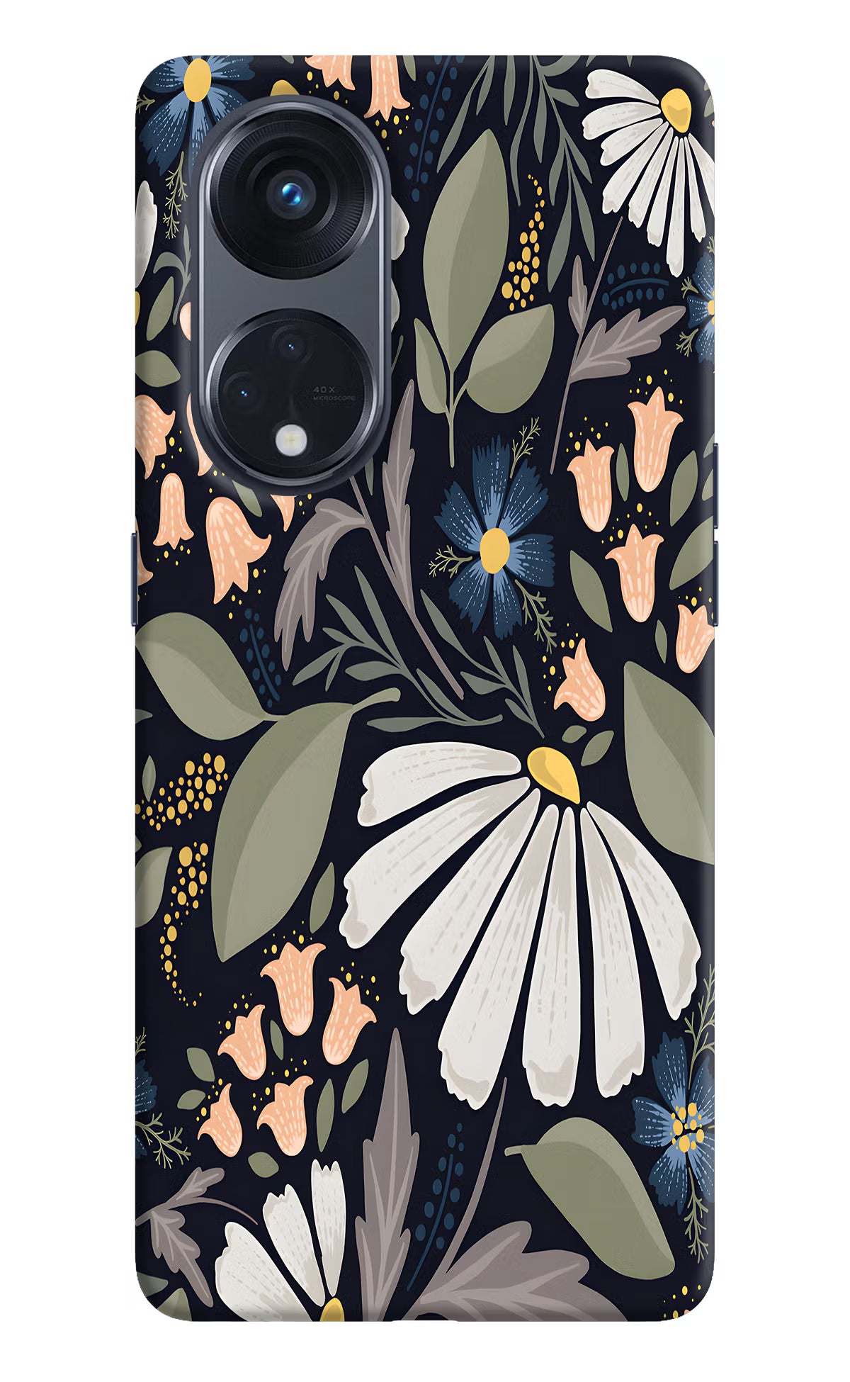 Flowers Art Oppo Reno8 T 5G Hard Case Back Cover by Casekaro