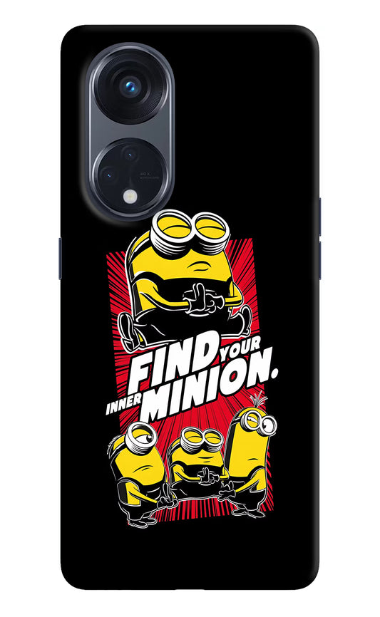 Find your inner Minion Oppo Reno8 T 5G Hard Case Back Cover by Casekaro