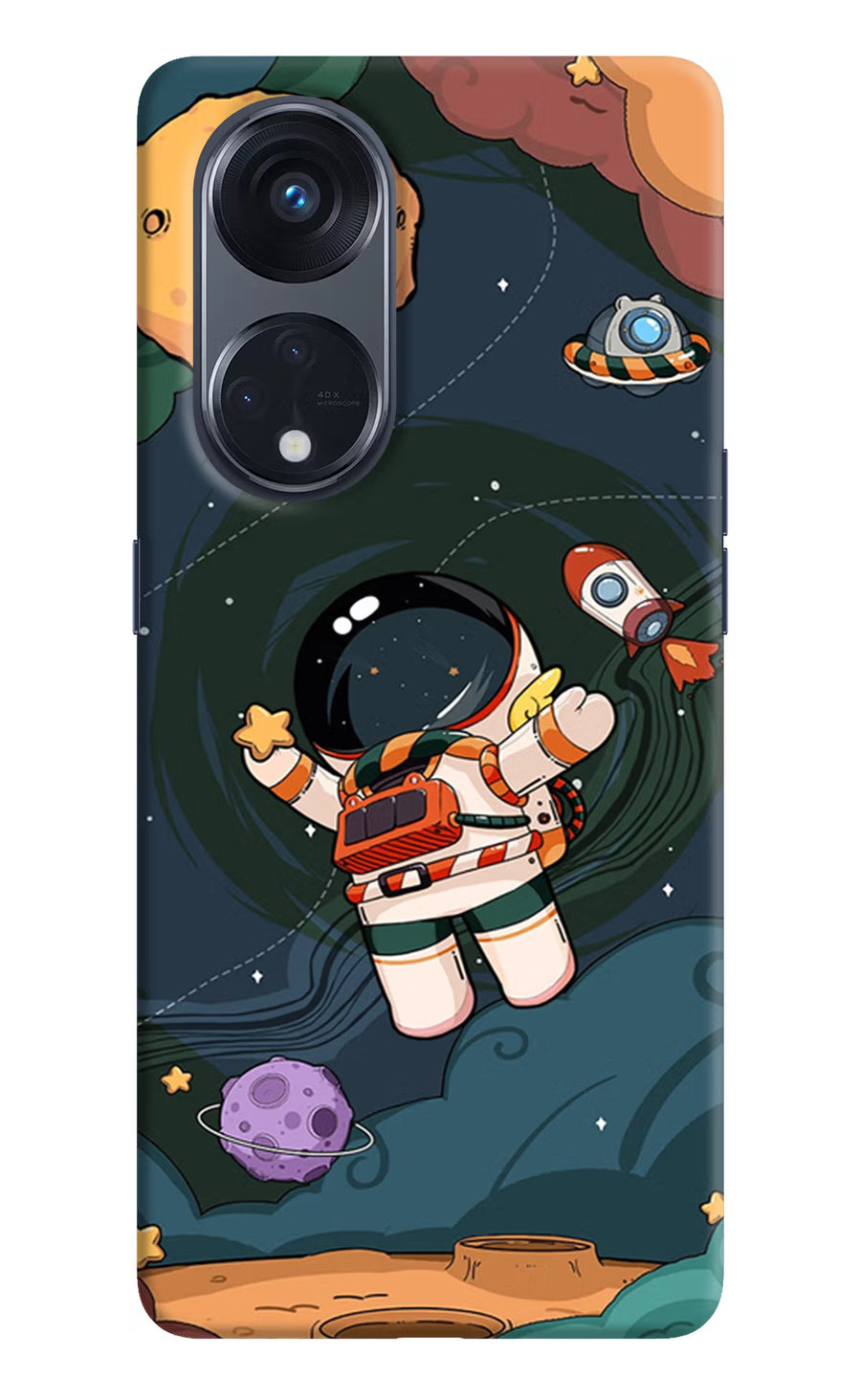 Cartoon Astronaut Oppo Reno8 T 5G Back Cover, Hard case