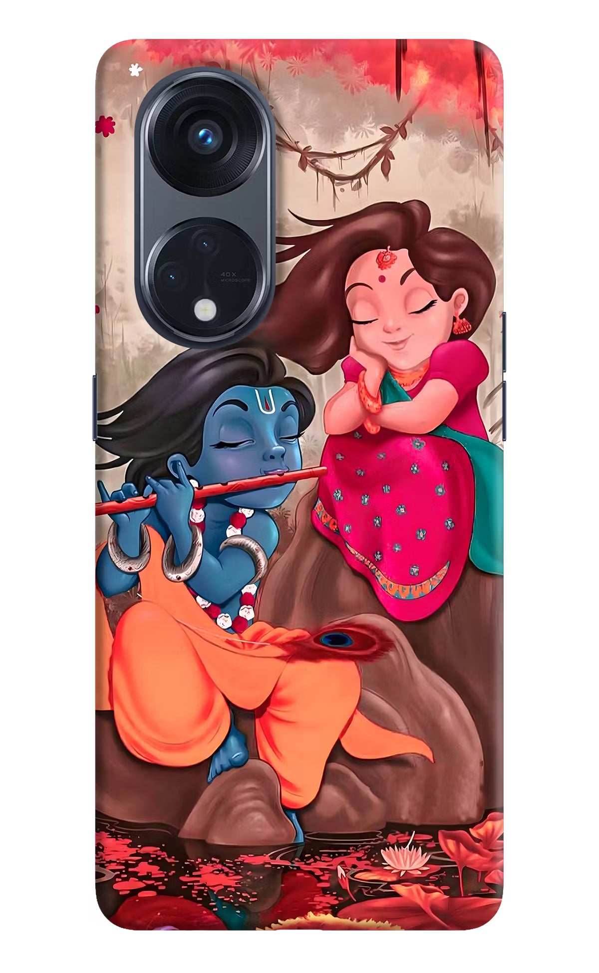 Radhe Krishna Oppo Reno8 T 5G Hard Case Back Cover by Casekaro