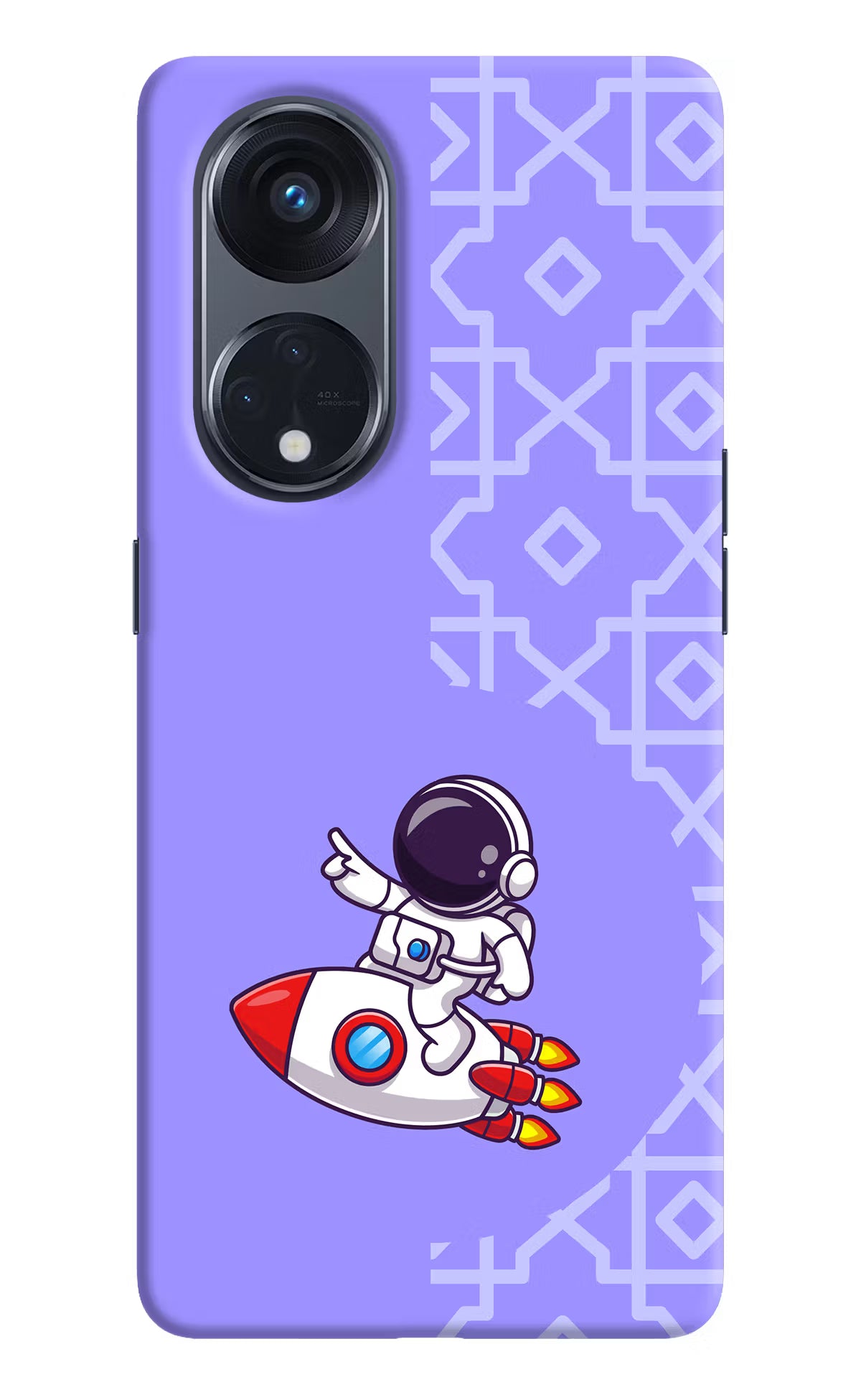 Cute Astronaut Oppo Reno8 T 5G Hard Case Back Cover by Casekaro