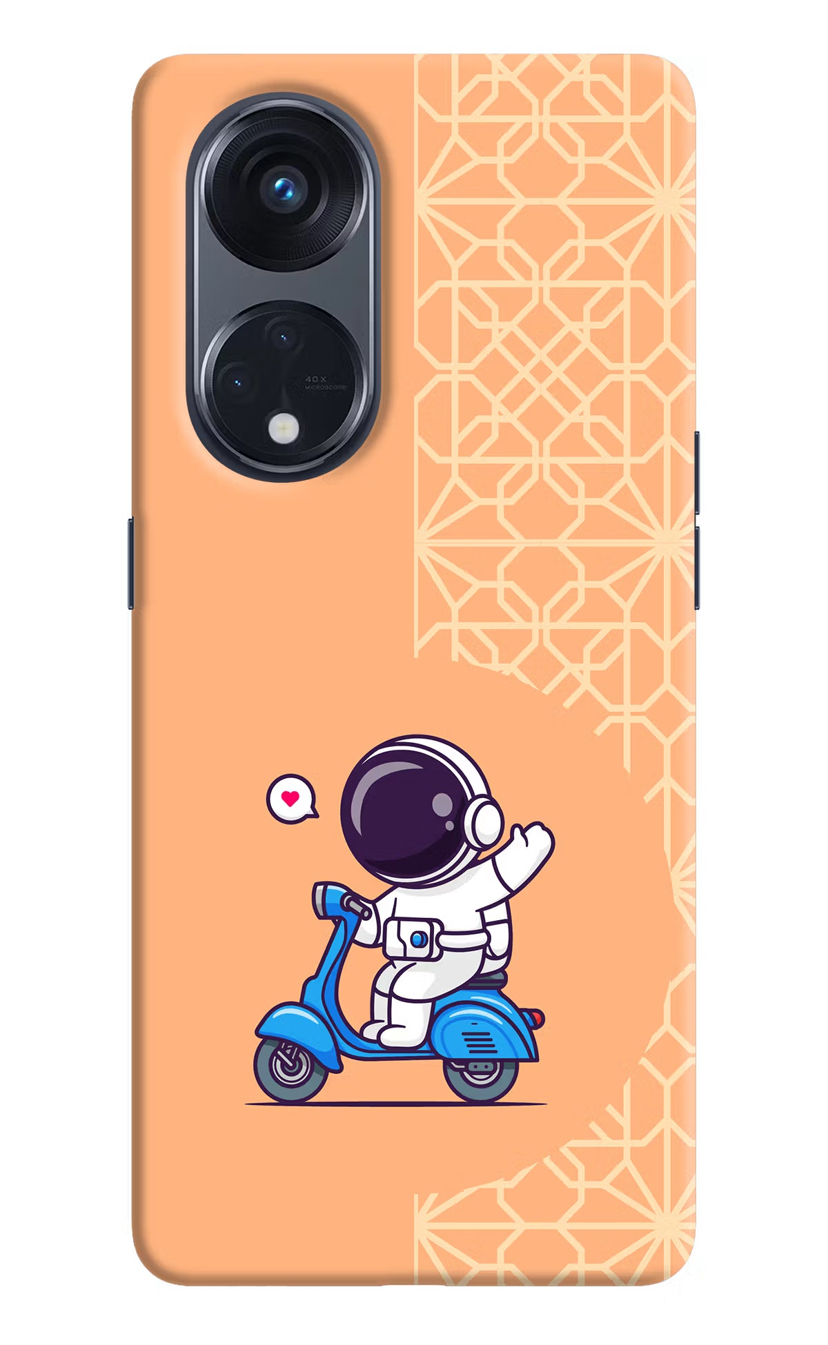 Cute Astronaut Riding Oppo Reno8 T 5G Hard Case Back Cover by Casekaro