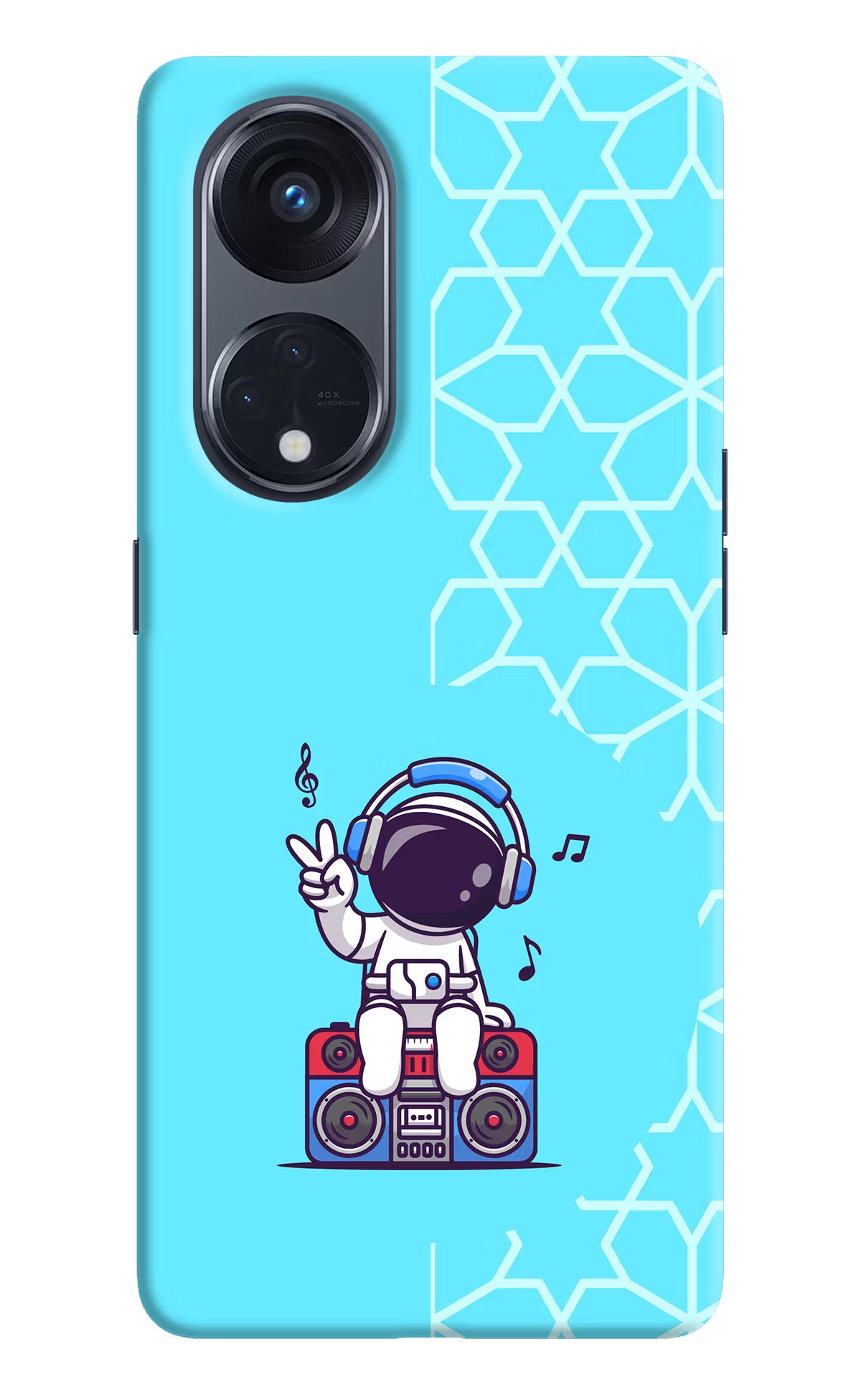 Cute Astronaut Chilling Oppo Reno8 T 5G Hard Case Back Cover by Casekaro