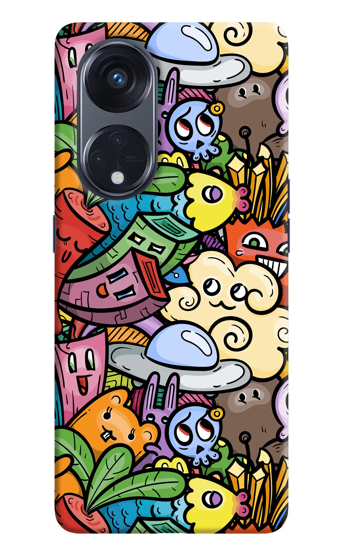 Veggie Doodle Oppo Reno8 T 5G Hard Case Back Cover by Casekaro
