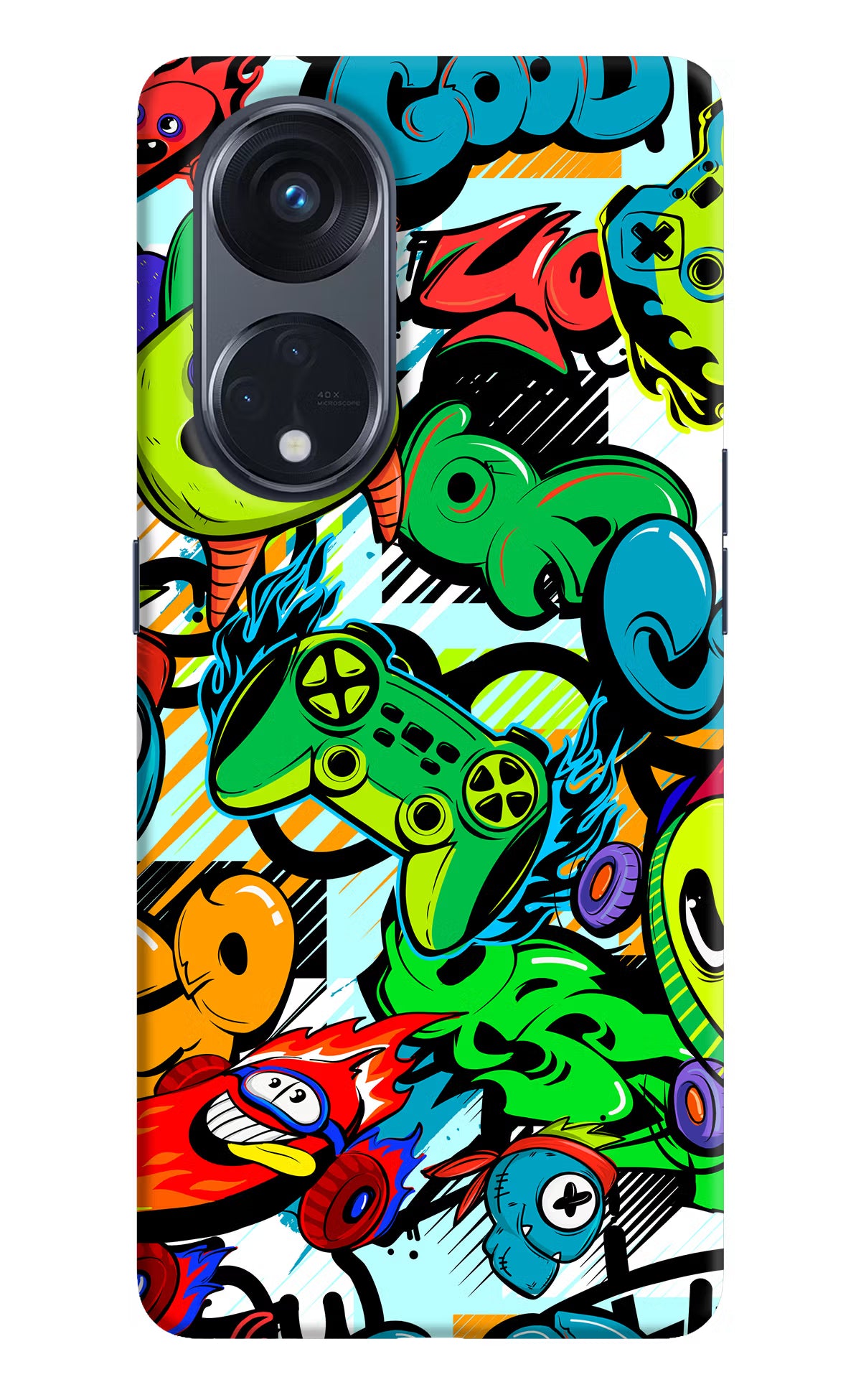 Game Doodle Oppo Reno8 T 5G Hard Case Back Cover by Casekaro