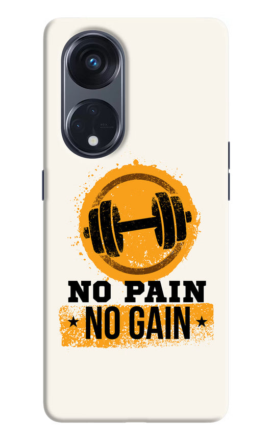 No Pain No Gain Oppo Reno8 T 5G Hard Case Back Cover by Casekaro
