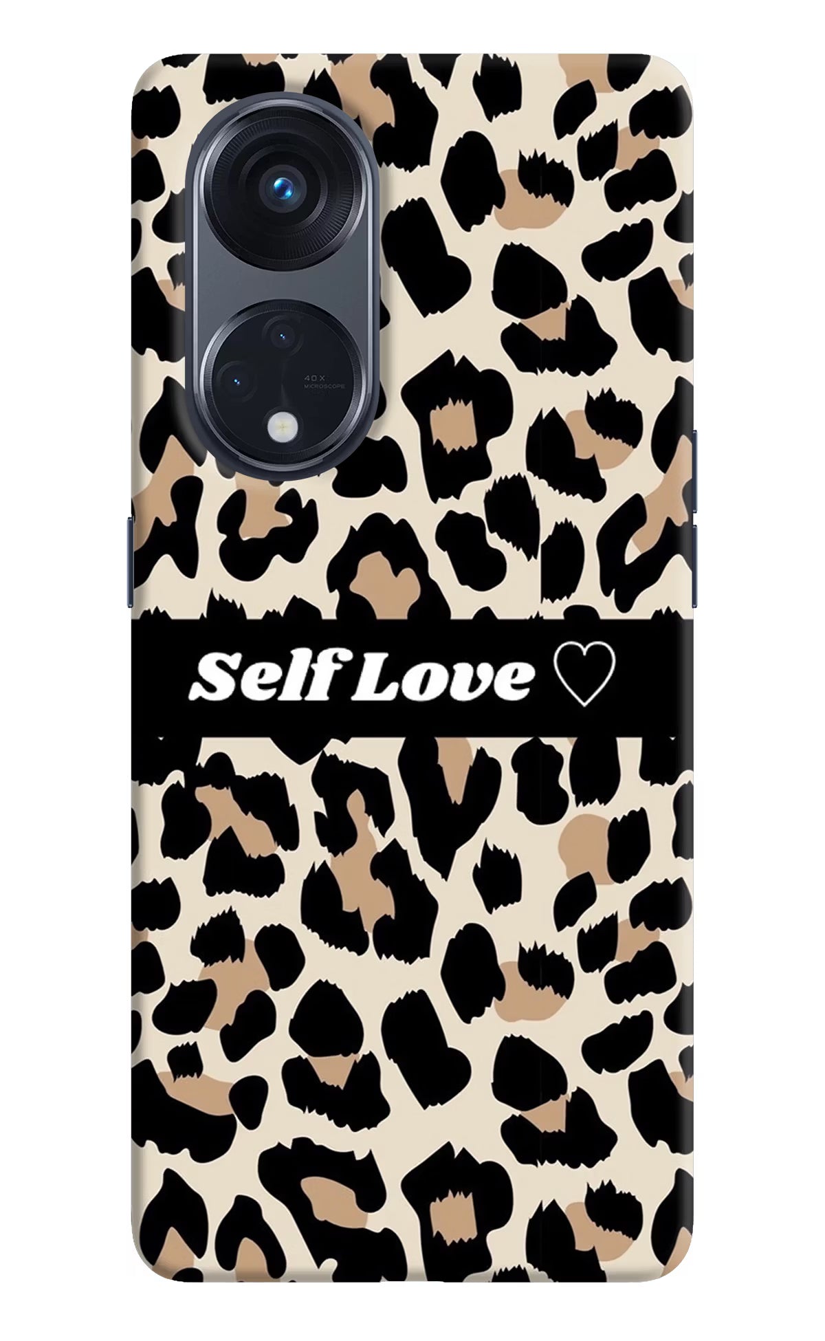 Leopard Print Self Love Oppo Reno8 T 5G Hard Case Back Cover by Casekaro