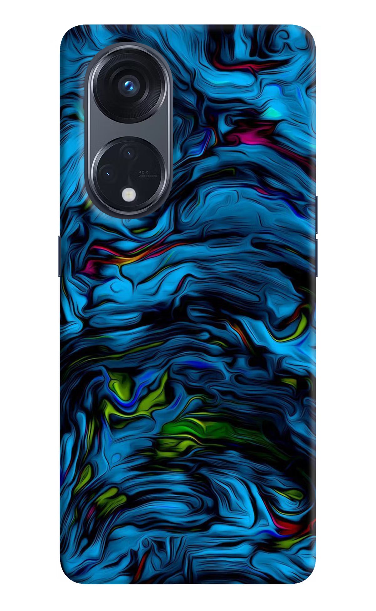 Dark Blue Abstract Oppo Reno8 T 5G Hard Case Back Cover by Casekaro