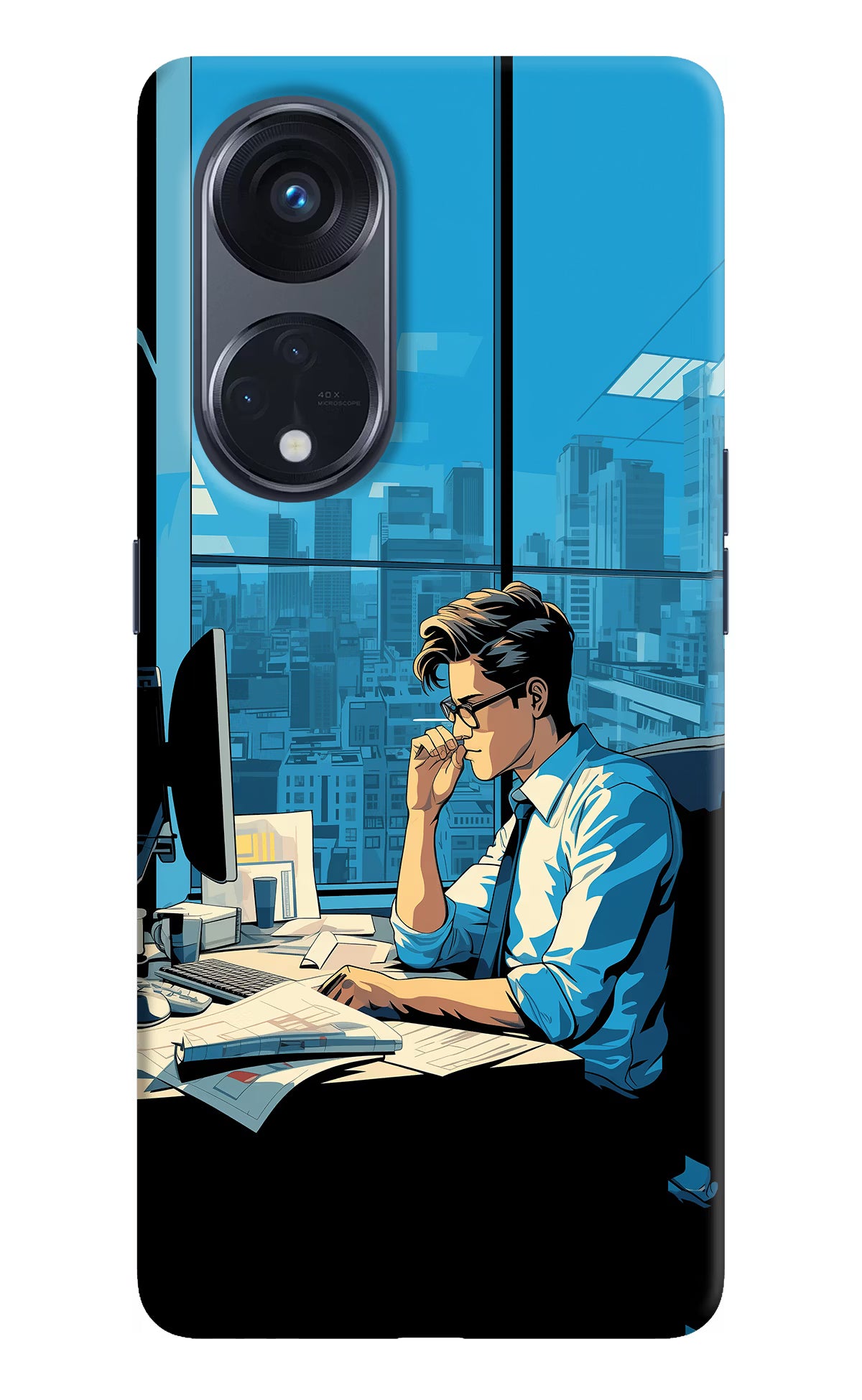 Focused Hustler (AI Generated) Oppo Reno8 T 5G Hard Case Back Cover by Casekaro