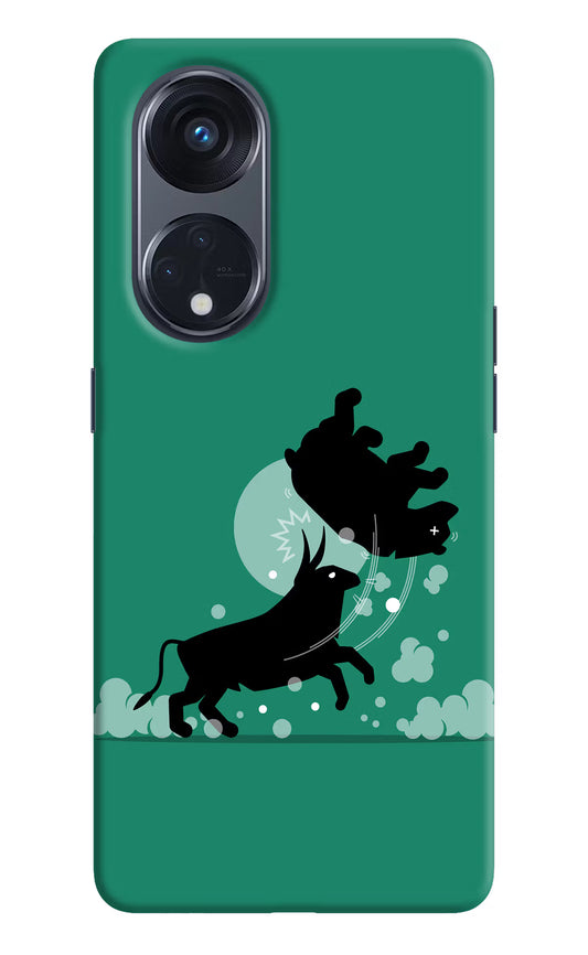 Bull Conqueror Oppo Reno8 T 5G Hard Case Back Cover by Casekaro