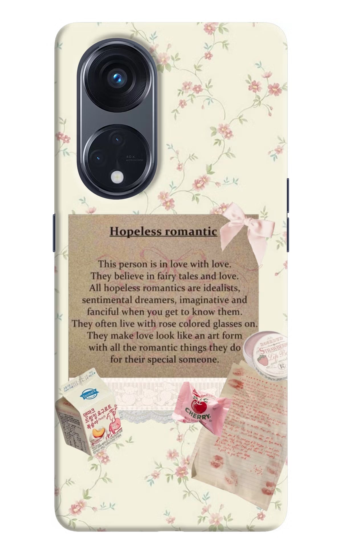 Hopeless Romantic Oppo Reno8 T 5G Hard Case Back Cover by Casekaro