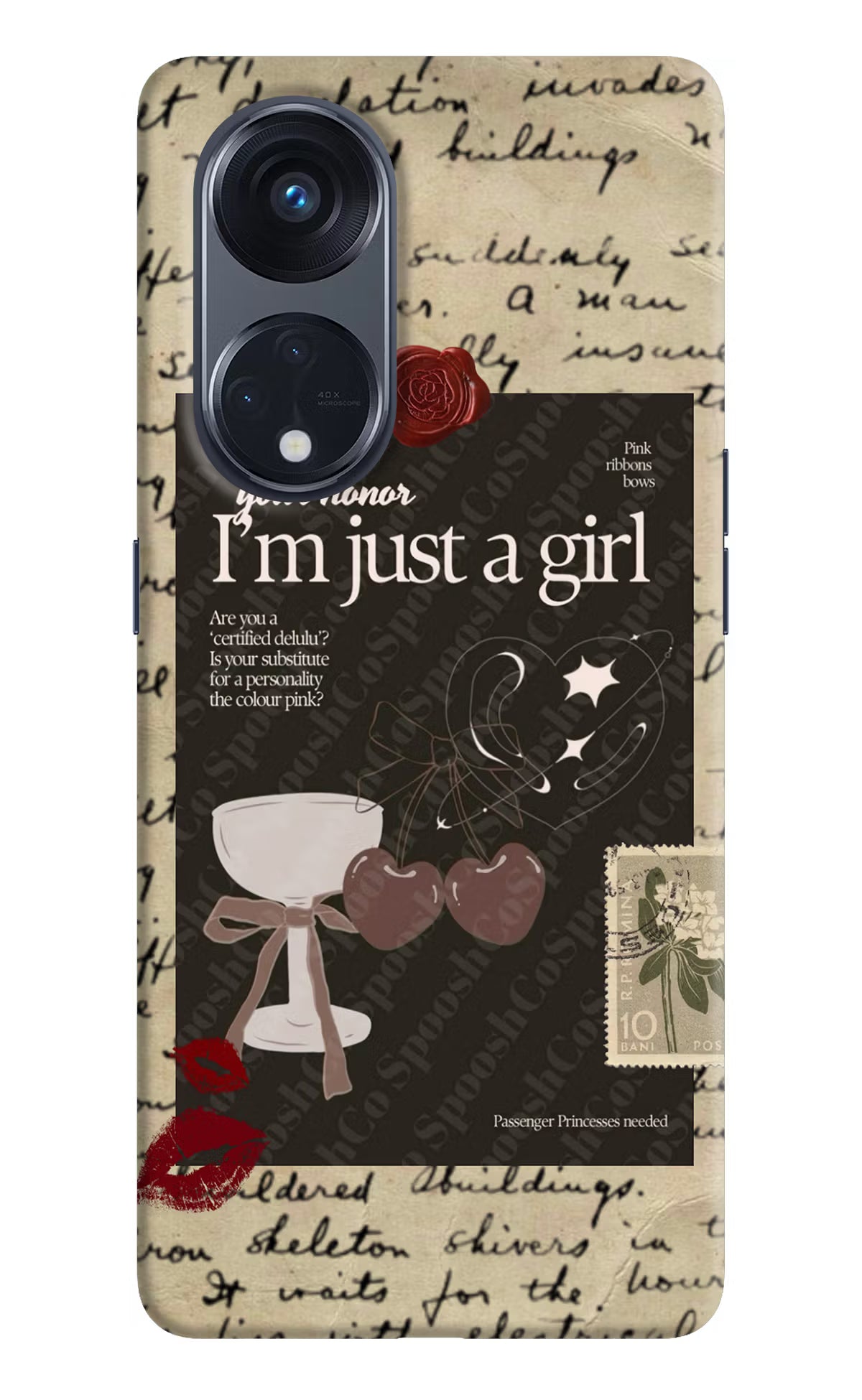 I am just a girl Oppo Reno8 T 5G Hard Case Back Cover by Casekaro