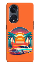 Palm Drive 80s Oppo Reno8 T 5G Hard Case Back Cover by Casekaro