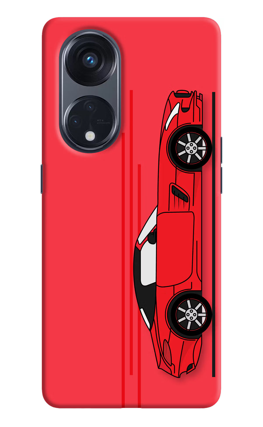 Red Velocity Oppo Reno8 T 5G Back Cover, Hard case