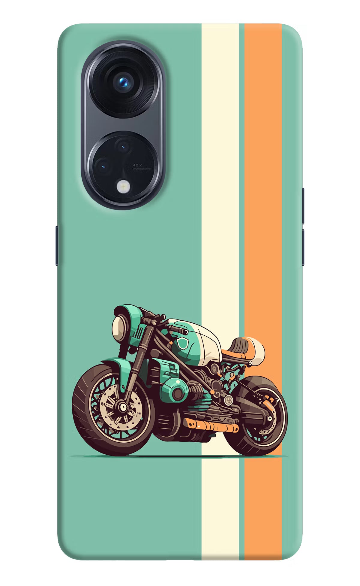 Striped Moto Drift Oppo Reno8 T 5G Hard Case Back Cover by Casekaro