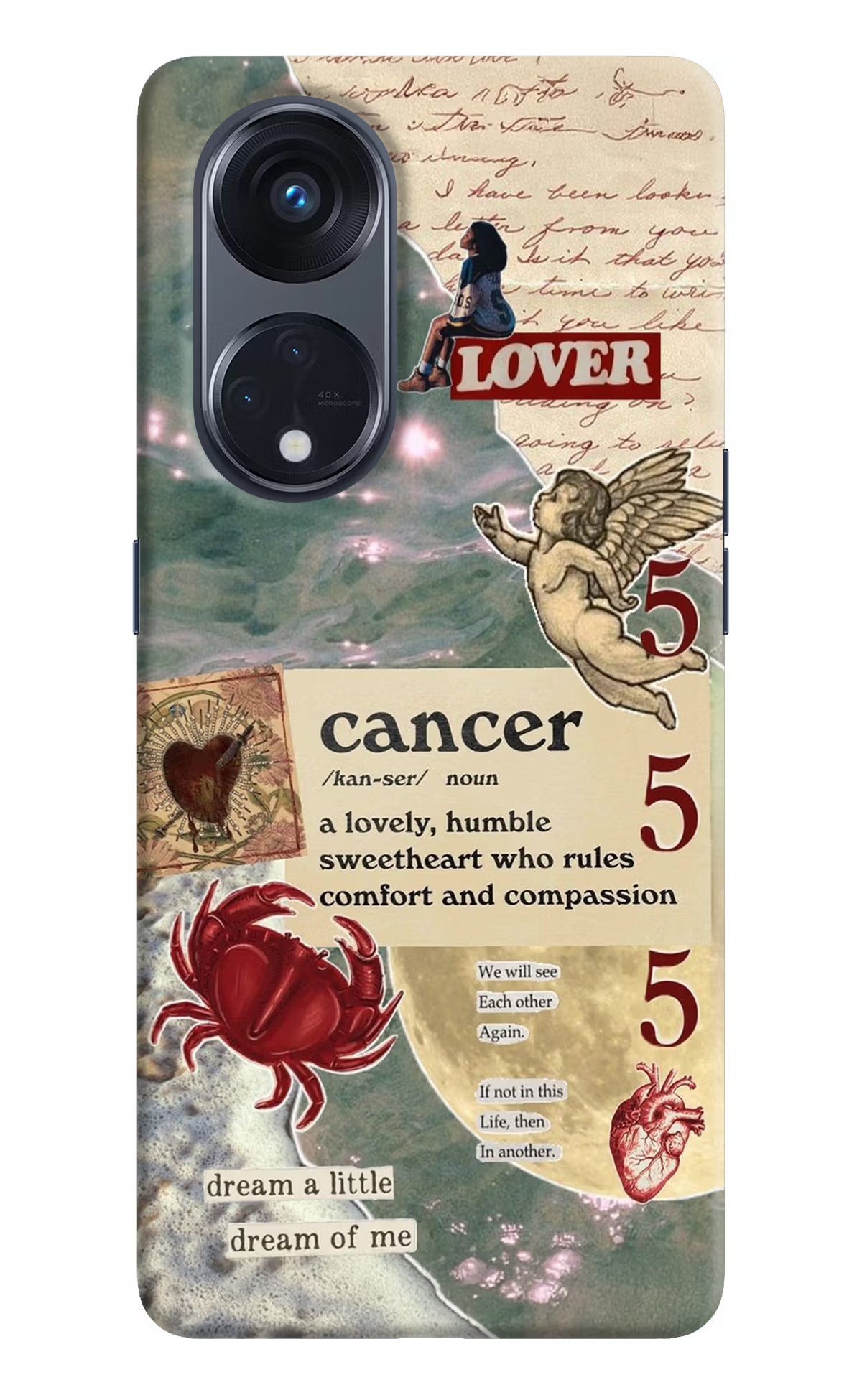 Cancer Zodiac Oppo Reno8 T 5G Hard Case Back Cover by Casekaro