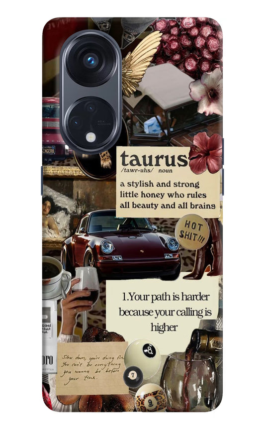 Taurus Zodiac Oppo Reno8 T 5G Hard Case Back Cover by Casekaro