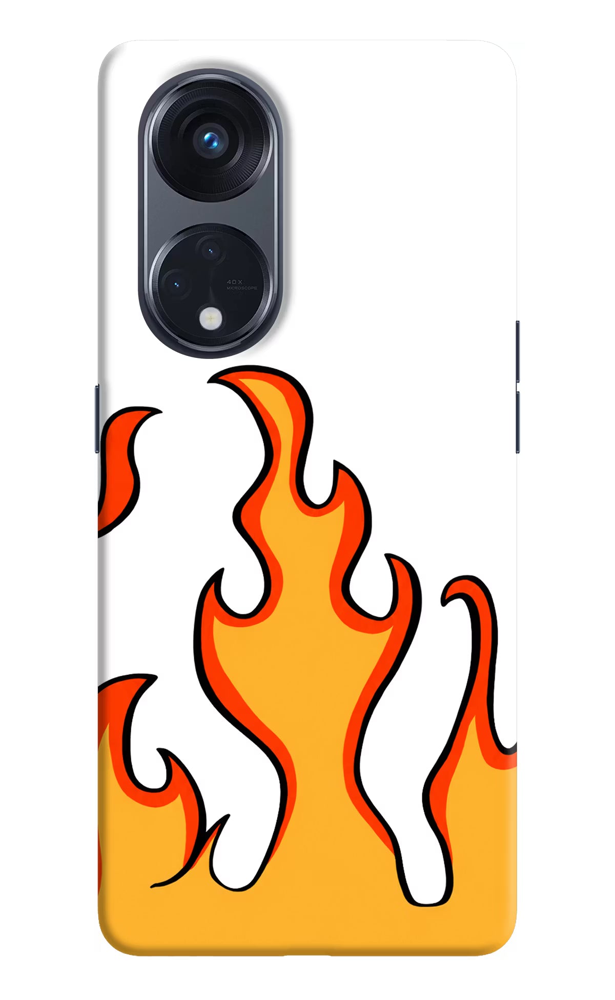 Fired Up – White Oppo Reno8 T 5G Hard Case Back Cover by Casekaro