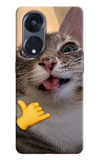 Silly Cat Call Oppo Reno8 T 5G Hard Case Back Cover by Casekaro