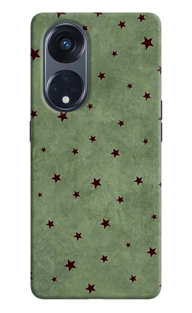 Green Stars Oppo Reno8 T 5G Hard Case Back Cover by Casekaro