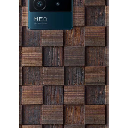 Wooden Cube Design IQOO Neo 6 5G Hard Case Back Cover by Casekaro