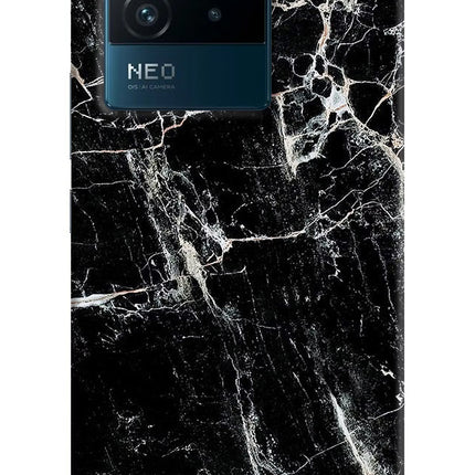 Black Marble Texture IQOO Neo 6 5G Hard Case Back Cover by Casekaro