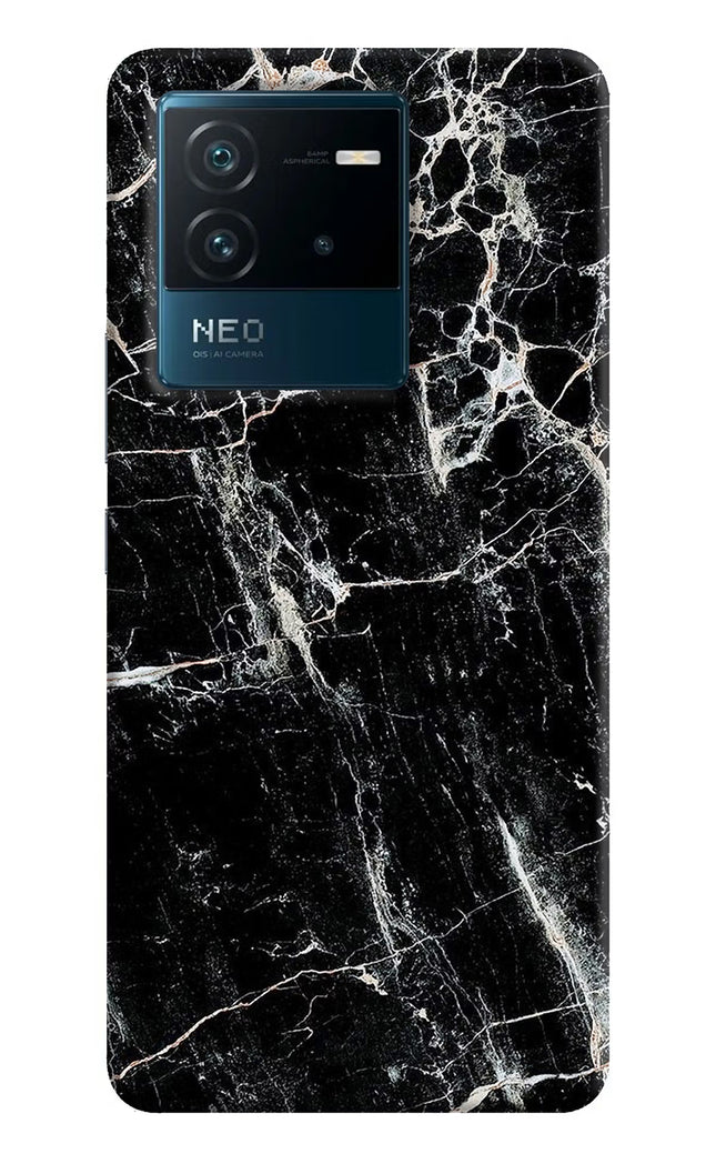 Black Marble Texture IQOO Neo 6 5G Hard Case Back Cover by Casekaro