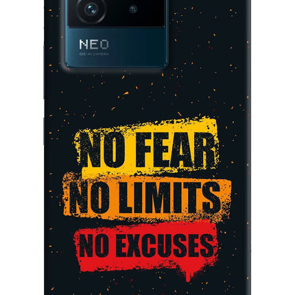 No Fear No Limits No Excuse IQOO Neo 6 5G Hard Case Back Cover by Casekaro