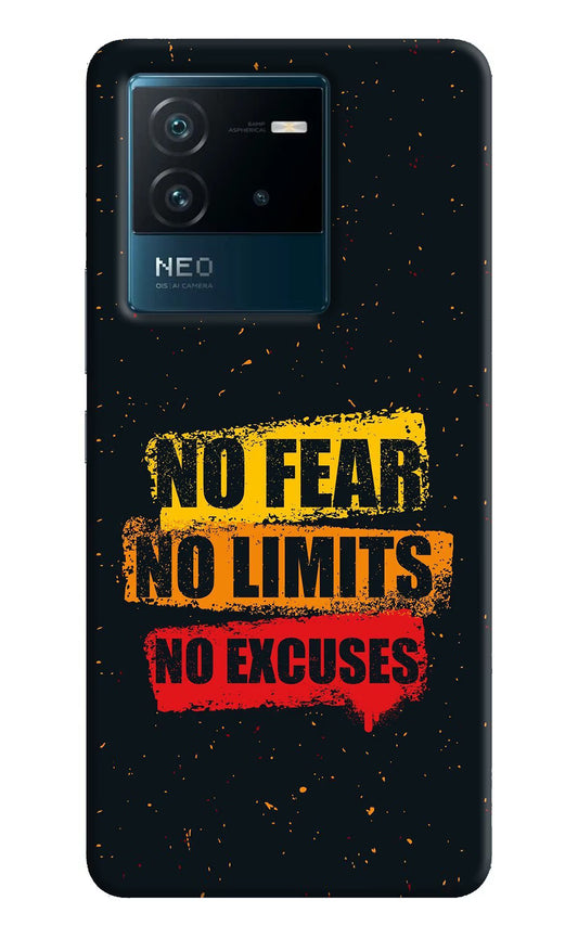 No Fear No Limits No Excuse IQOO Neo 6 5G Hard Case Back Cover by Casekaro