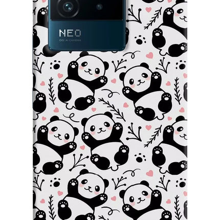 Cute Panda IQOO Neo 6 5G Hard Case Back Cover by Casekaro