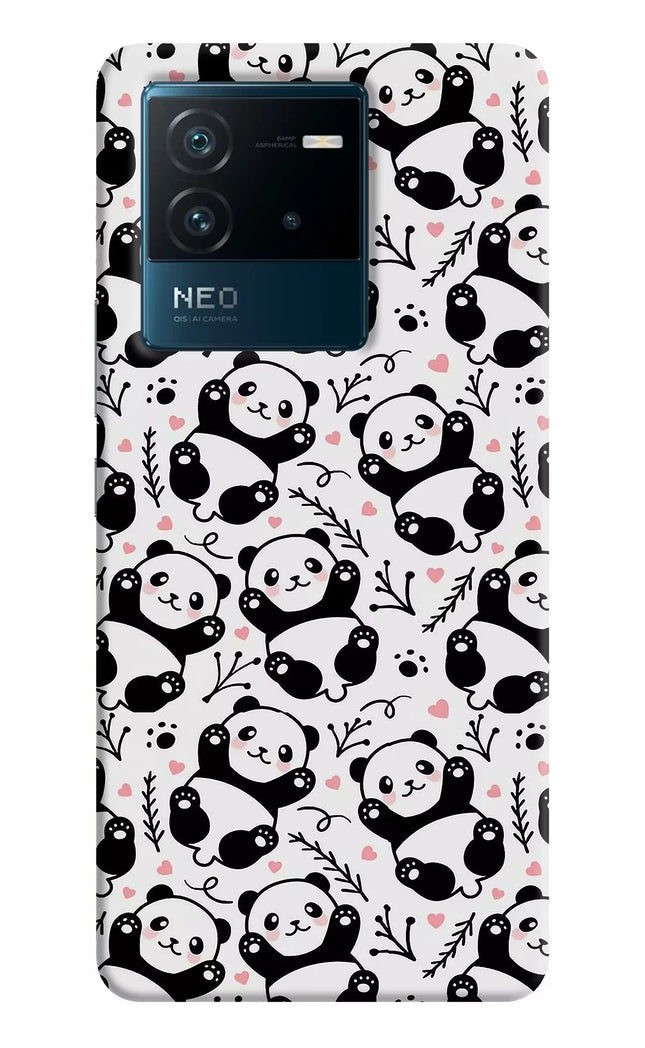 Cute Panda IQOO Neo 6 5G Hard Case Back Cover by Casekaro