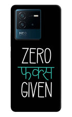 Zero Fucks Given IQOO Neo 6 5G Hard Case Back Cover by Casekaro