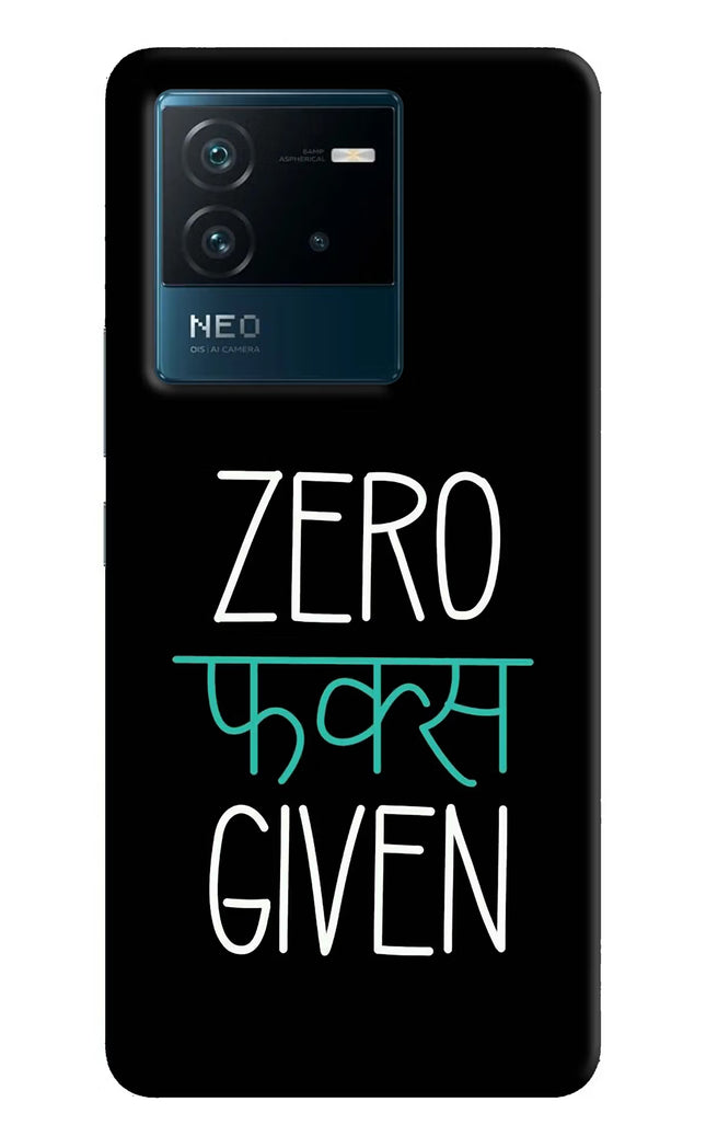 Zero Fucks Given IQOO Neo 6 5G Hard Case Back Cover by Casekaro