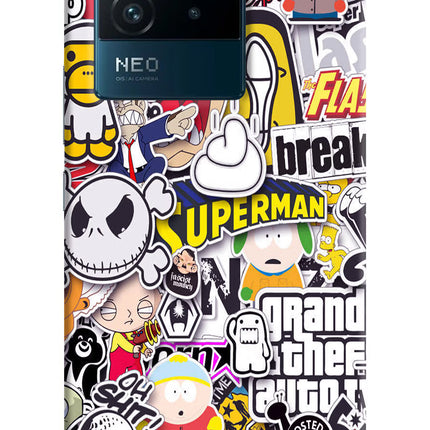 Sticker Bomb IQOO Neo 6 5G Hard Case Back Cover by Casekaro
