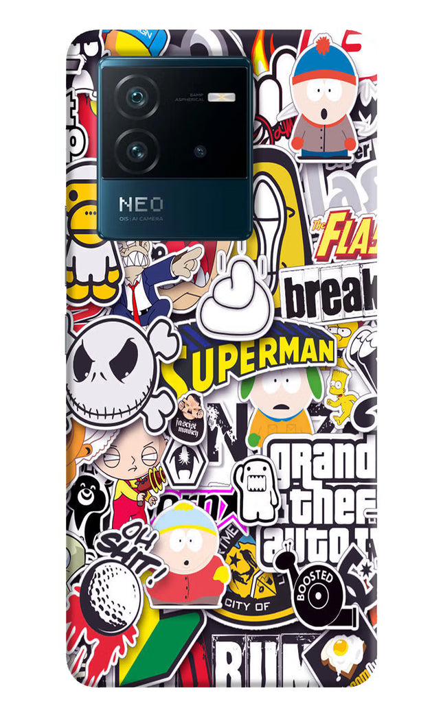 Sticker Bomb IQOO Neo 6 5G Hard Case Back Cover by Casekaro