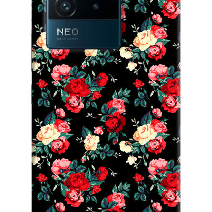 Rose Pattern IQOO Neo 6 5G Hard Case Back Cover by Casekaro