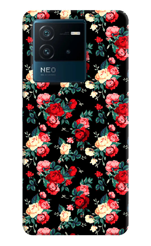 Rose Pattern IQOO Neo 6 5G Hard Case Back Cover by Casekaro