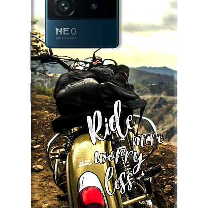 Ride More Worry Less IQOO Neo 6 5G Hard Case Back Cover by Casekaro