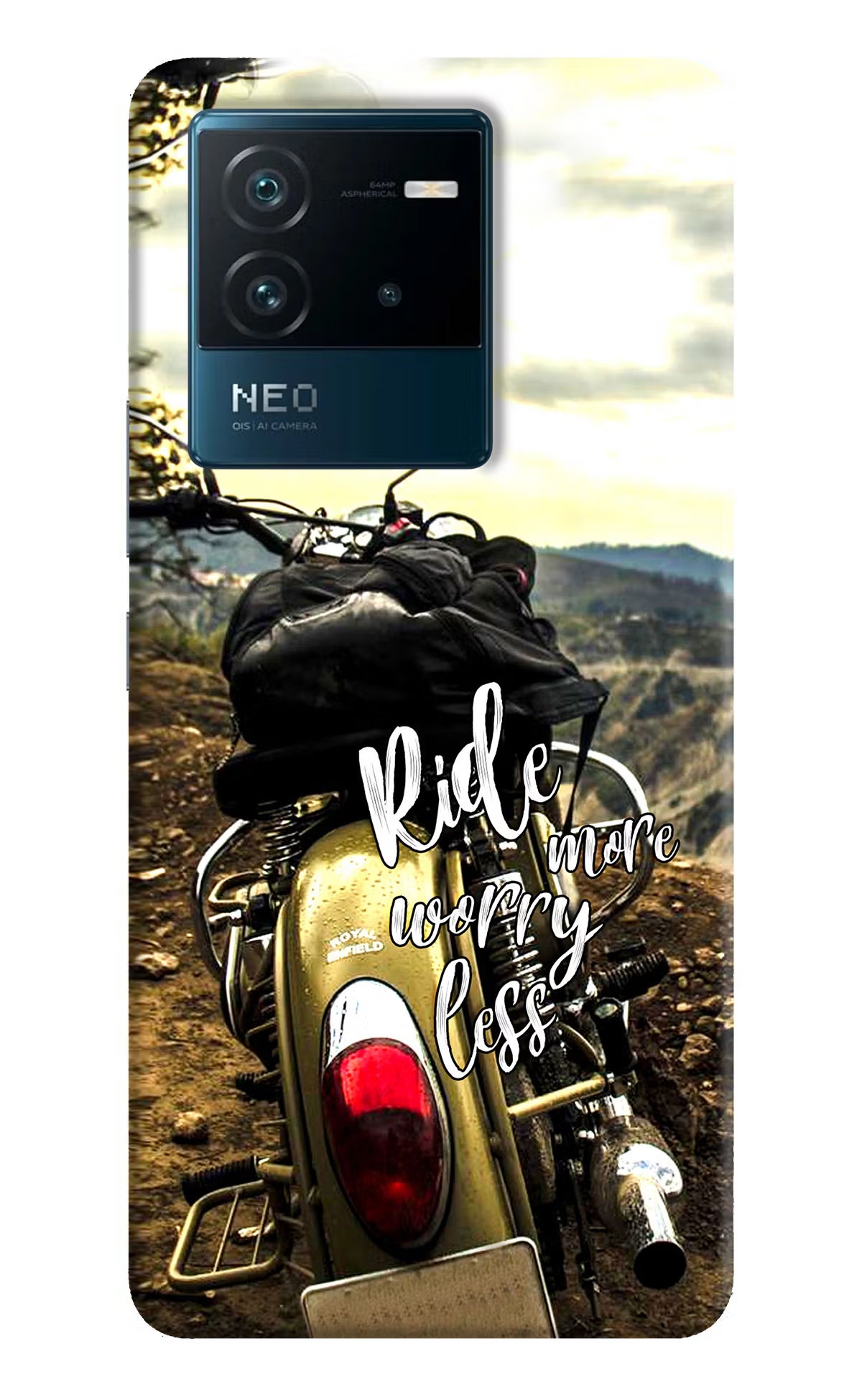 Ride More Worry Less IQOO Neo 6 5G Hard Case Back Cover by Casekaro
