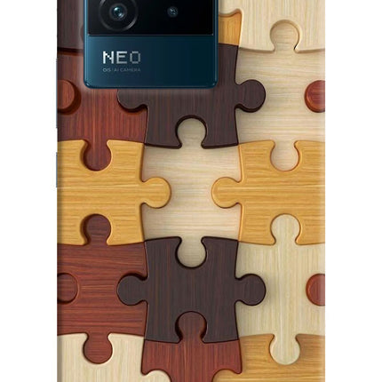 Wooden Puzzle IQOO Neo 6 5G Hard Case Back Cover by Casekaro