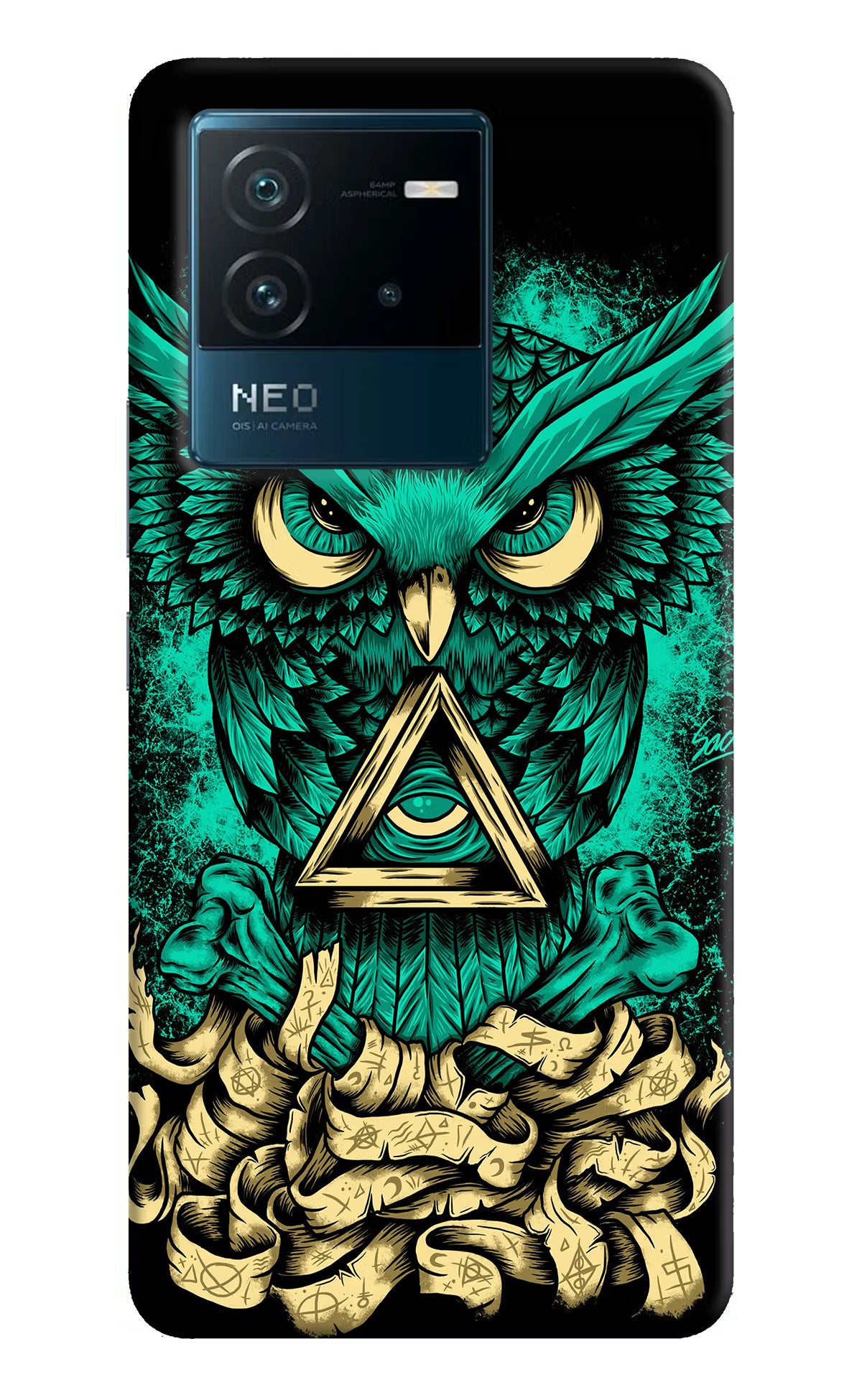 Green Owl IQOO Neo 6 5G Hard Case Back Cover by Casekaro