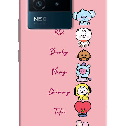 BTS names IQOO Neo 6 5G Hard Case Back Cover by Casekaro