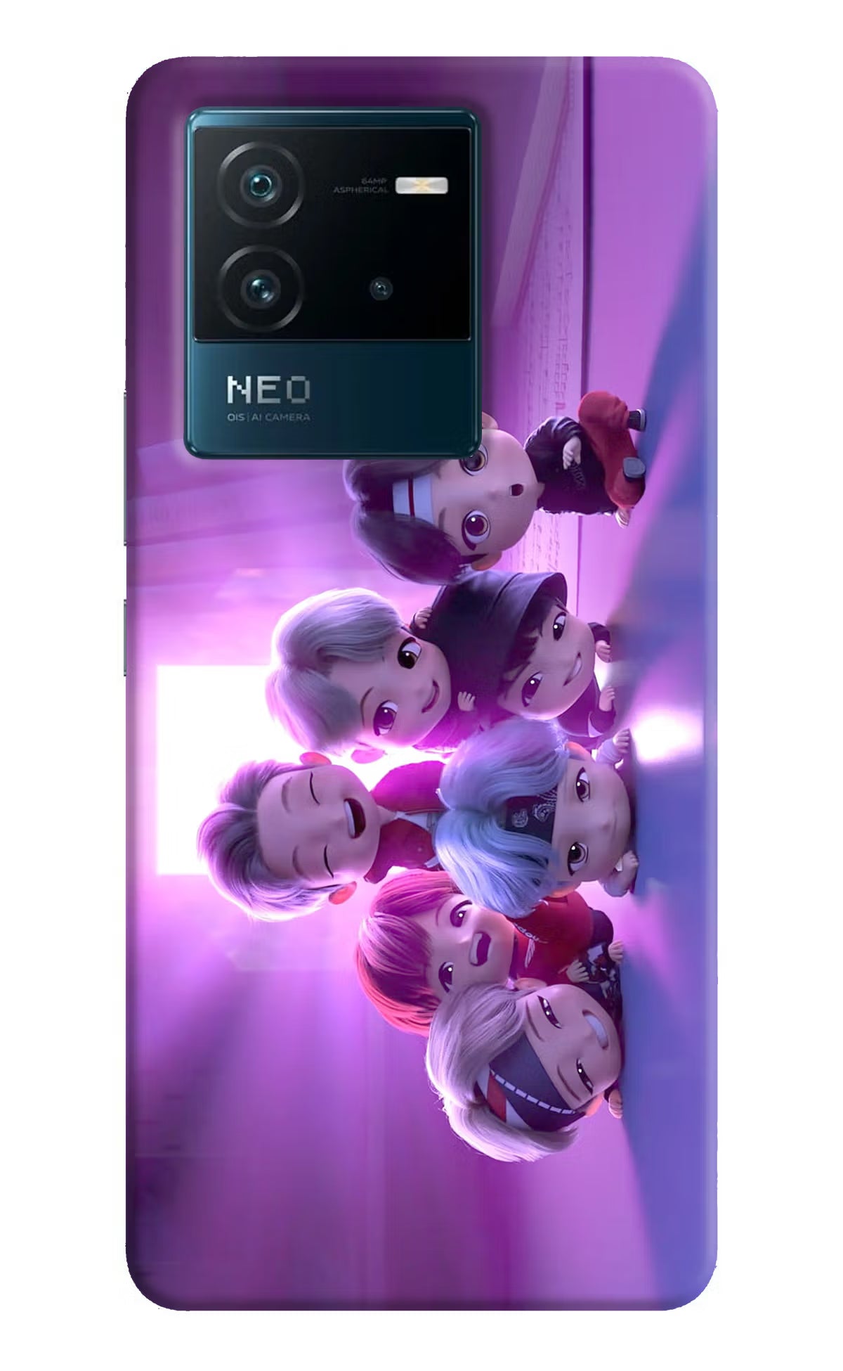 BTS Chibi IQOO Neo 6 5G Hard Case Back Cover by Casekaro