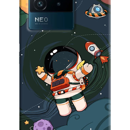 Cartoon Astronaut IQOO Neo 6 5G Hard Case Back Cover by Casekaro