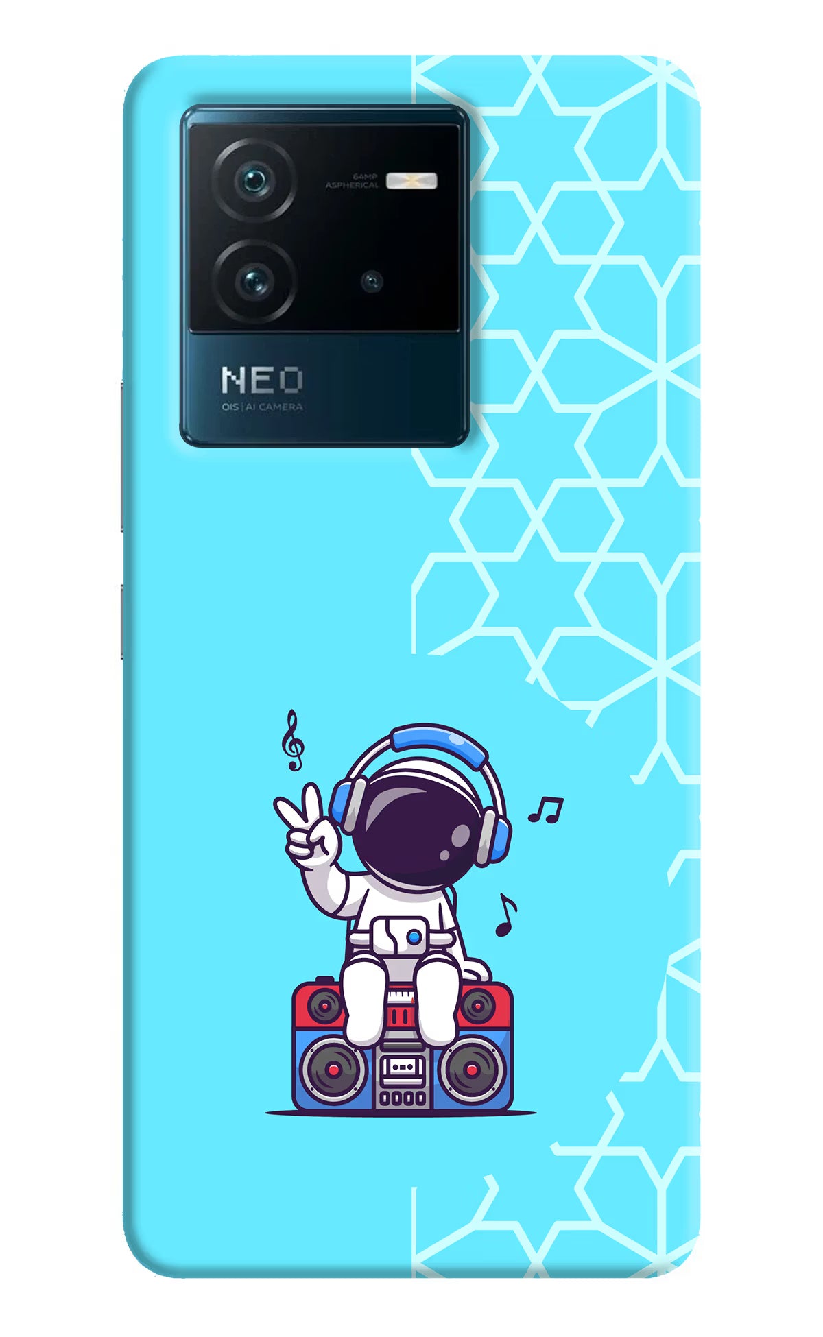 Cute Astronaut Chilling IQOO Neo 6 5G Hard Case Back Cover by Casekaro
