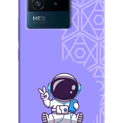Cute Astronaut Chilling IQOO Neo 6 5G Hard Case Back Cover by Casekaro