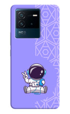 Cute Astronaut Chilling IQOO Neo 6 5G Hard Case Back Cover by Casekaro