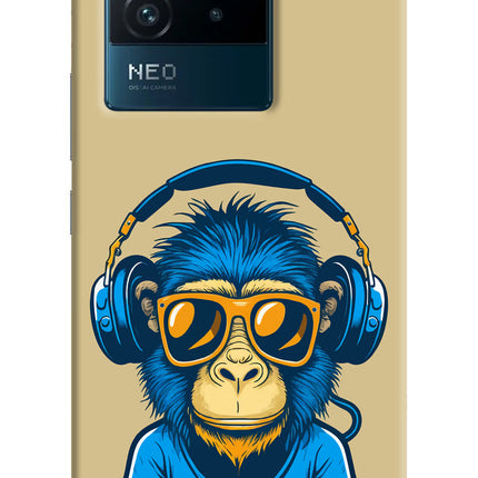 Monkey Headphone IQOO Neo 6 5G Hard Case Back Cover by Casekaro